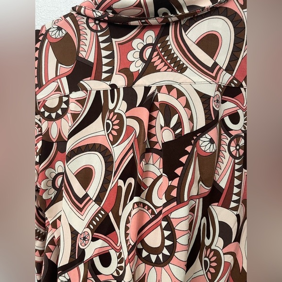 INC International Concepts Retro Print Button Front Blouse Women's Large NWT - Picture 8 of 10